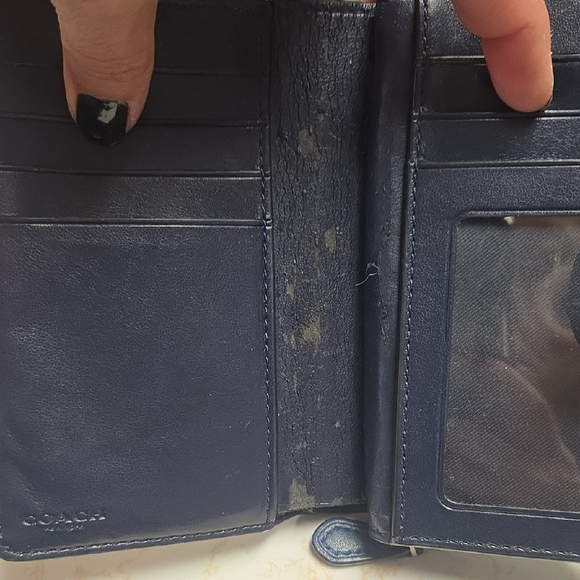 Coach Beige and Navy Satchel - Picture 9 of 11